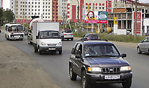 Щит на Талажском шоссе – ул. Теснанова (напротив АЦ Рено), сторона А