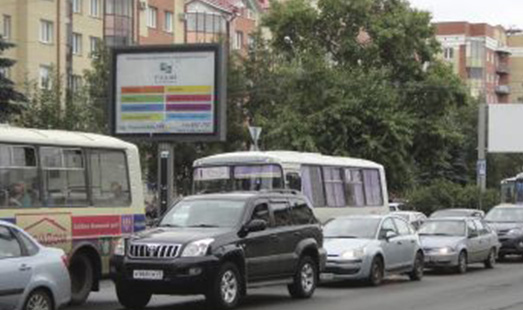 Пример размещения рекламы на ситибордах 3,7×2,7 м в Архангельске