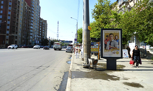 Пример размещения рекламы на сити-форматах в Челябинске