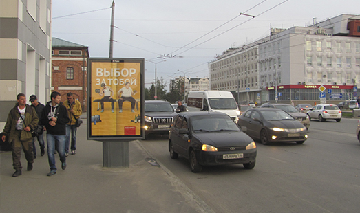 Пример размещения рекламы на сити-форматах в Казани