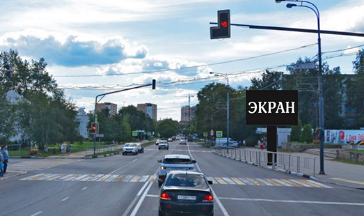 Пример размещения рекламы на цифровом видеоэкране на ул. Маршала Жукова, напротив д. 30