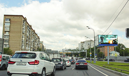 Пример размещения рекламы на цифровом билборде на ТТК, Сущевский Вал ул.  75с5 в Москве; cторона А