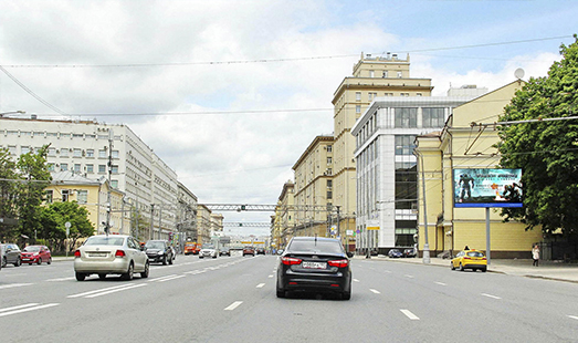 Пример размещения рекламы на цифровом билборде на пр-те Мира  56-62 в Москве; cторона А