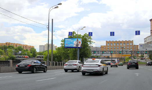 Пример размещения рекламы на цифровом билборде на ТТК, Восток, Лефортовская наб., н-в д. 23/9 по ул. Радио в Москве; cторона А