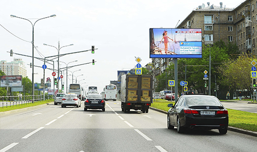 Реклама на цифровом билборде на пр-те Вернадского 21к1, р/п, 100 м до пересечения с ул. Крупской в Москве; cторона А