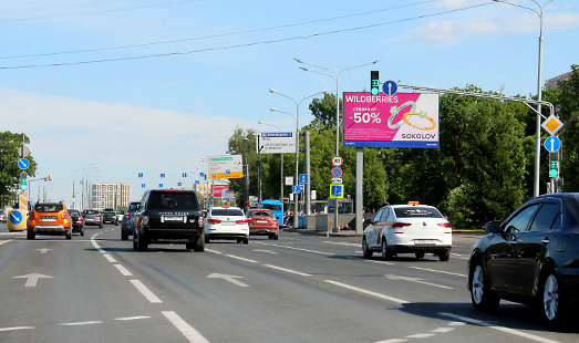 Пример размещения рекламы на цифровом билборде на Каширском ш.  26к1 в Москве; cторона А