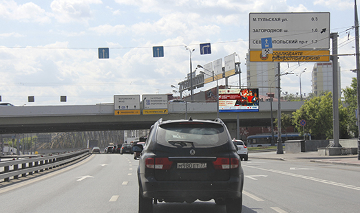 Пример размещения рекламы на цифровом билборде на ул. Тульская Б. 19, н-в, съезд на ТТК в Москве; cторона А