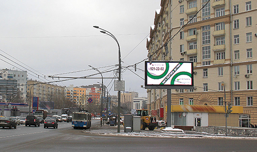 Пример размещения рекламы на цифровом билборде на Волгоградском пр-те, д.17 в Москве