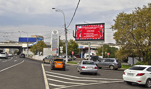 Пример размещения рекламы на цифровом билборде на Новослободской ул., (38 м справа в область после д. 62 к) в Москве