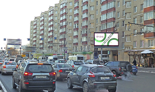 Пример размещения рекламы на цифровом билборде на ТТК, Нижняя Масловка, д. 5 в Москве