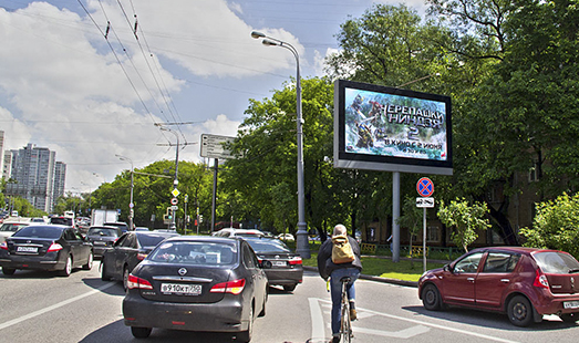 Пример размещения рекламы на цифровом билборде на Шмитовском пр-де, д. 31, (развязка с ТТК) в Москве