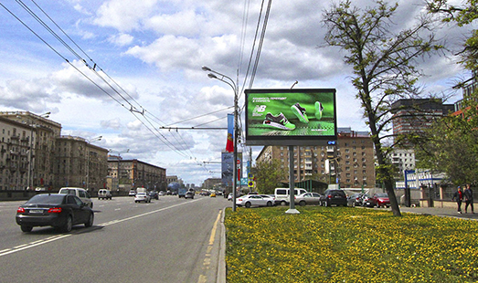 Пример размещения рекламы на цифровом билборде на Ленинградском пр-те, д. 68-72 в Москве