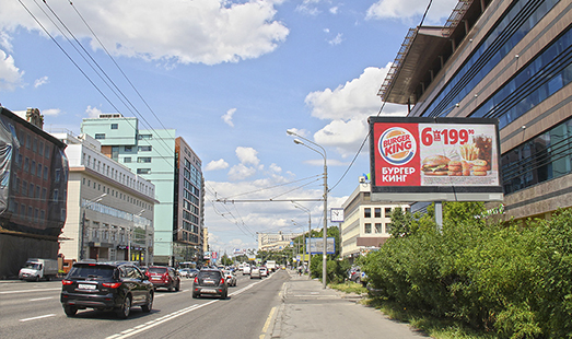 Пример размещения рекламы на цифровом билборде на Бутырской ул., д. 62, (310 м до пересечения с ул. Новодмитровская) в Москве