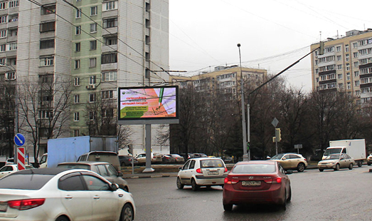 Пример размещения рекламы на цифровом билборде на Бакинской ул., д. 2 в Москве