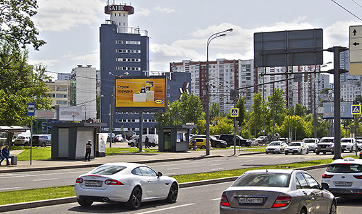 Пример размещения рекламы на цифровом билборде на пр-те Вернадского, д. 79, (3 оп. после пересечения с ул. Лобачевского) в Москве