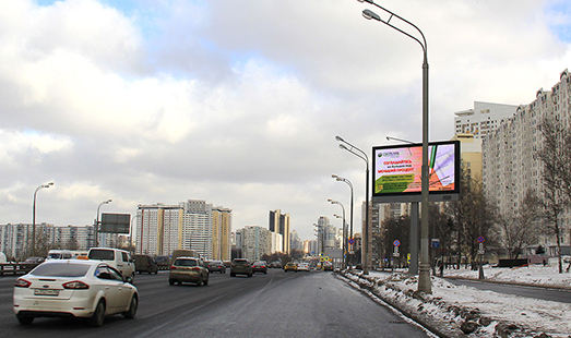 Пример размещения рекламы на цифровом билборде на Ленинском пр-те д.131 Г в Москве