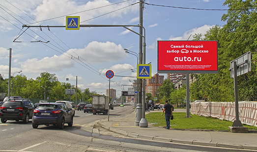 Пример размещения рекламы на цифровом билборде на ул. Академическая Бол., д. 59 в Москве