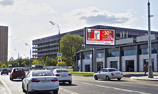 Пример размещения рекламы на цифровом билборде на Озерной  ул., д. 37 н-в в Москве
