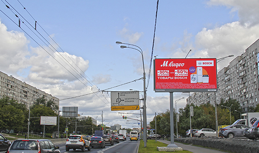 Пример размещения рекламы на цифровом билборде на Алтуфьевском ш., д. 8 в Москве