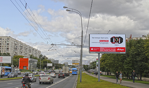 Пример размещения рекламы на цифровом билборде на Алтуфьевском ш., четная сторона, 3-я оп. после съезда с Нововлад ыкинского пр-да в Москве