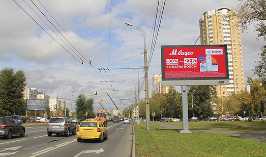 Пример размещения рекламы на цифровом билборде на Дмитровском ш., д.90 к.2 в Москве