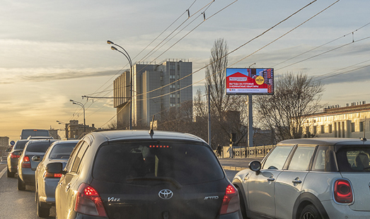 Пример размещения рекламы на цифровом билборде на ш. Энтузиастов , д.23, корп.14, в центр, 700 м до съезда на пр-д Энтузиастов в Москве