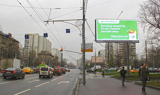 Пример размещения рекламы на цифровом билборде на Хорошевском ш., д. 34 в Москве