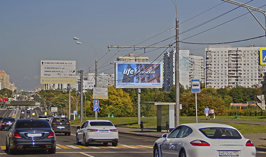 Пример размещения рекламы на цифровом билборде на Мичуринском пр-те, д. 70 н-в в Москве