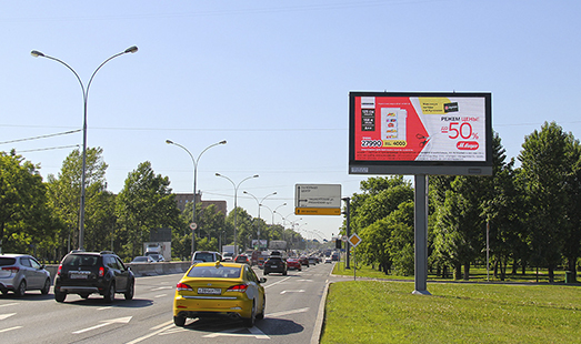 Пример размещения рекламы на цифровом билборде на Самаркандском б-ре, съезд на Волгоградский пр-т, д. 183, корп. 2 в Москве