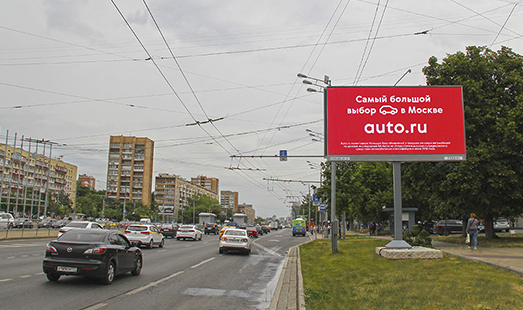 Пример размещения рекламы на цифровом билборде на Рязанском пр-те, д. 76 (Рязанский пр., д. 76/2) в Москве