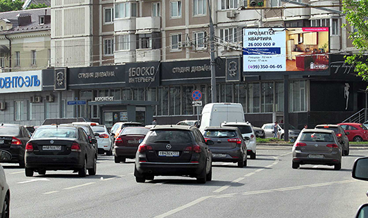 Пример размещения рекламы на цифровом билборде на Хорошевском ш., д. 80 в Москве
