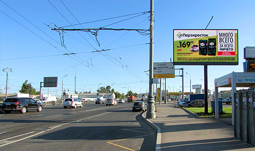 Пример размещения рекламы на цифровом билборде на  просп. Мира, д. 92, Рижская площадь в Москве