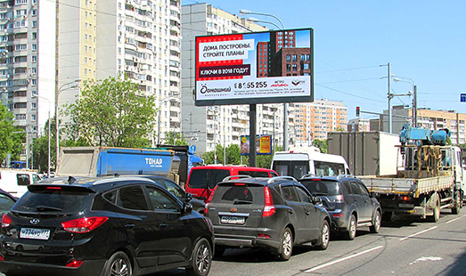 Пример размещения рекламы на цифровом билборде на Щелковском ш., дом 24 в Москве