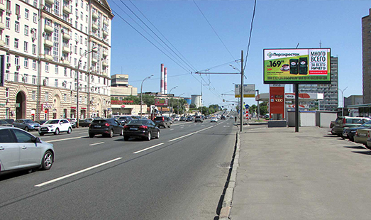 Пример размещения рекламы на цифровом билборде на Волгоградском просп., дом 18, строение 1, до пересечения с улицей Мельникова в Москве