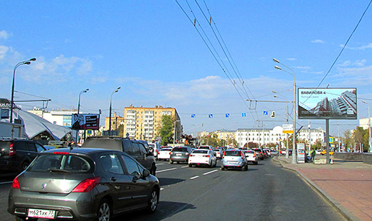Пример размещения рекламы на цифровом билборде на Большой Тульской ул., до пересечения с улицей Даниловский Вал в Москве