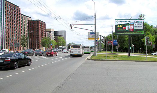 Пример размещения рекламы на цифровом билборде на Каширском ш., дом 132, разделительный газон на пересечении с улицей Ясеневая в Москве