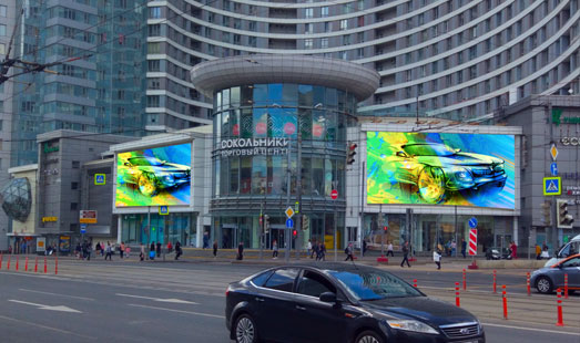 Размещение реклама на уличном экране по адресу Русаковская ул., д. 31, ТК Сокольники