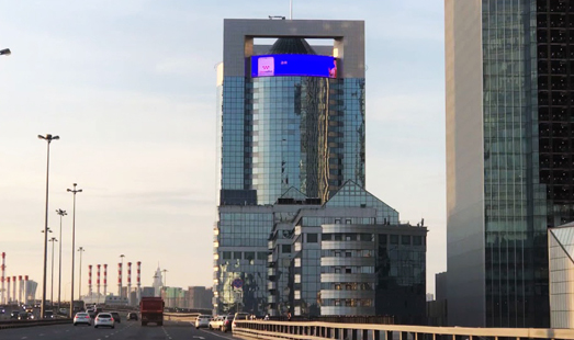 Экран на ул. Тестовская д.10, Москва-Сити, БЦ Северная башня