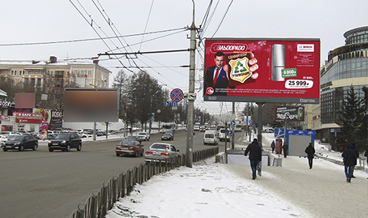 Пример размещения на цифровых билбордах в Омске