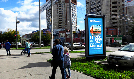Реклама на уличных тумбах в Перми