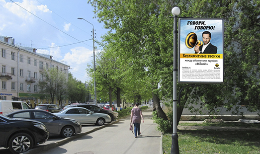 Пример размещения рекламы на сити-форматах во Владимире